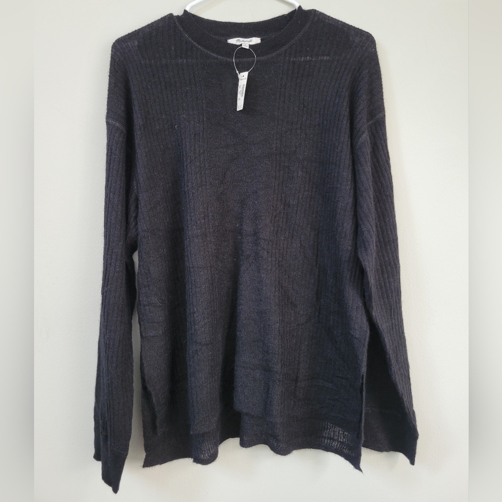 NWT Madewell Alpaca Blend Lightweight Black Tunic Women's Size M Layers Minimal